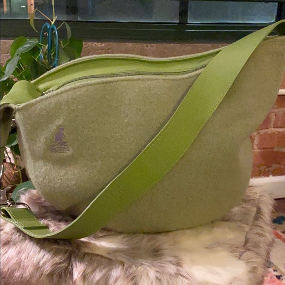 Kangol Wool Mini Hobo Bag w/leather strap